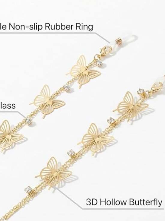 Butterfly Crystal Chain Sunglass main image 3